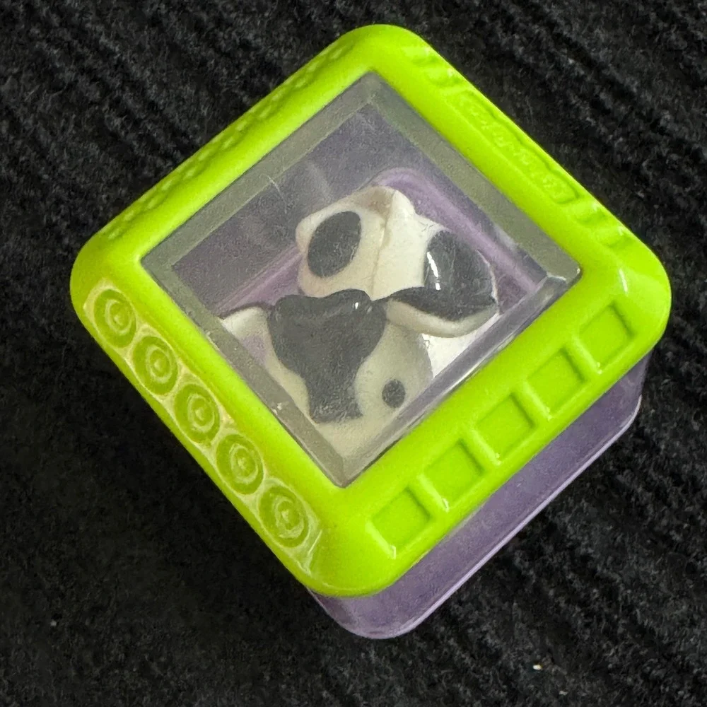 Fisher Price Peek-a-Blocks Cow Green Purple Square Block‎ Toy